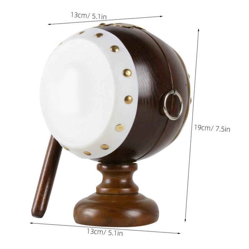 Large Drum Shaped Wooden Piggy Bank Money Saving Coin Cash Box For Home Office - Image 3