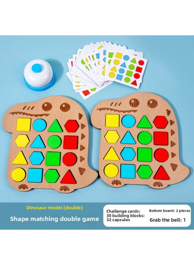 Enlightenment Early Education Educational Toys 3-6 Years Old Geometric Matching Montessori Education Parent-Child Interactive Battle Board Game-Color:Double Crocodile 0.85 (color Box) - Image 1