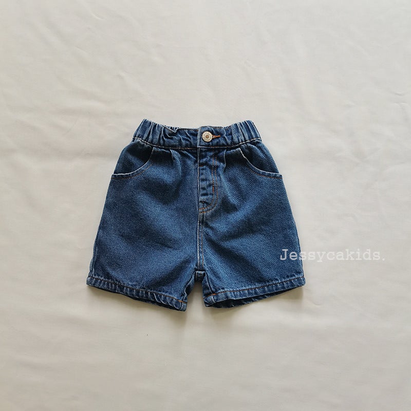 Ins Children'S Korean-Style Fashionable Children'S Pants Loose-Tone Boys' And Children'S Straight Washing Denim Shorts - Image 1