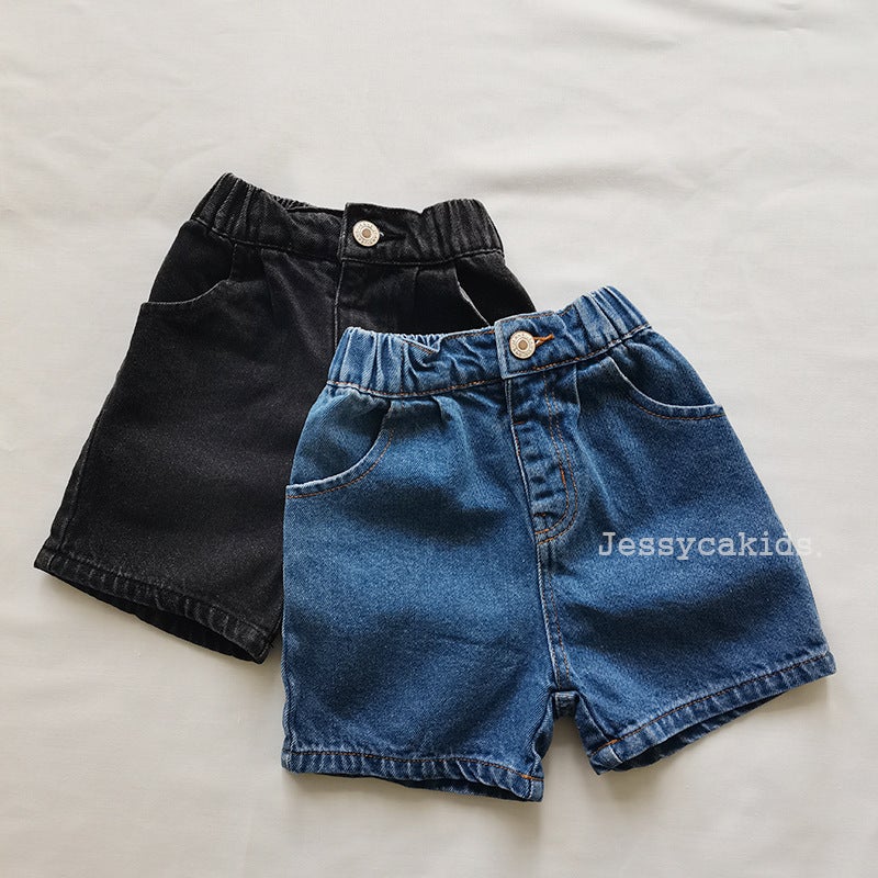 Ins Children'S Korean-Style Fashionable Children'S Pants Loose-Tone Boys' And Children'S Straight Washing Denim Shorts - Image 2