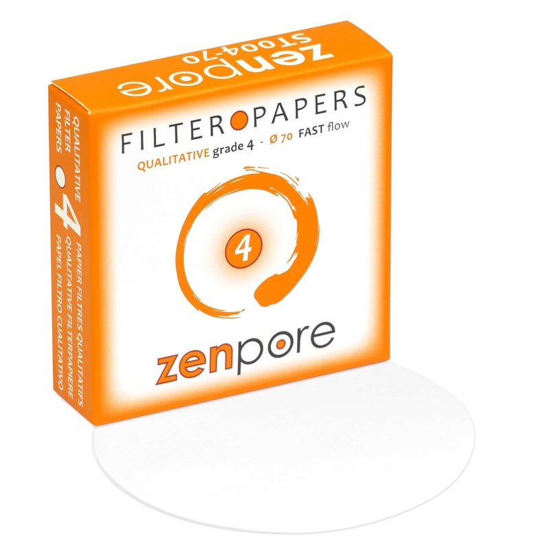 zenpore Store Filter Paper 7 cm Lab Qualitative Filter Paper for Chemistry, Standard Qualitative Grade 4-Fast Flow 70mm(100 Discs) - Image 1