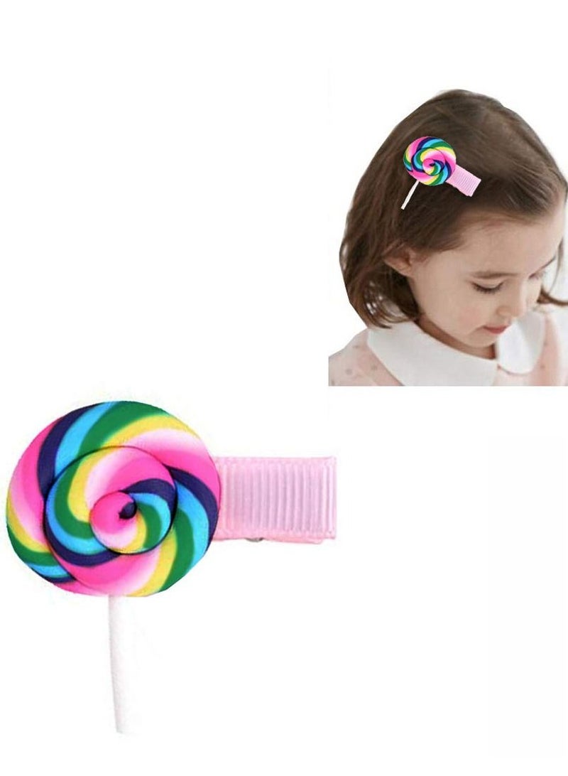 CATANES 5 Packs For Hair Clips Lollipop Colourful Flatback Polymer Hair Clips - Image 2