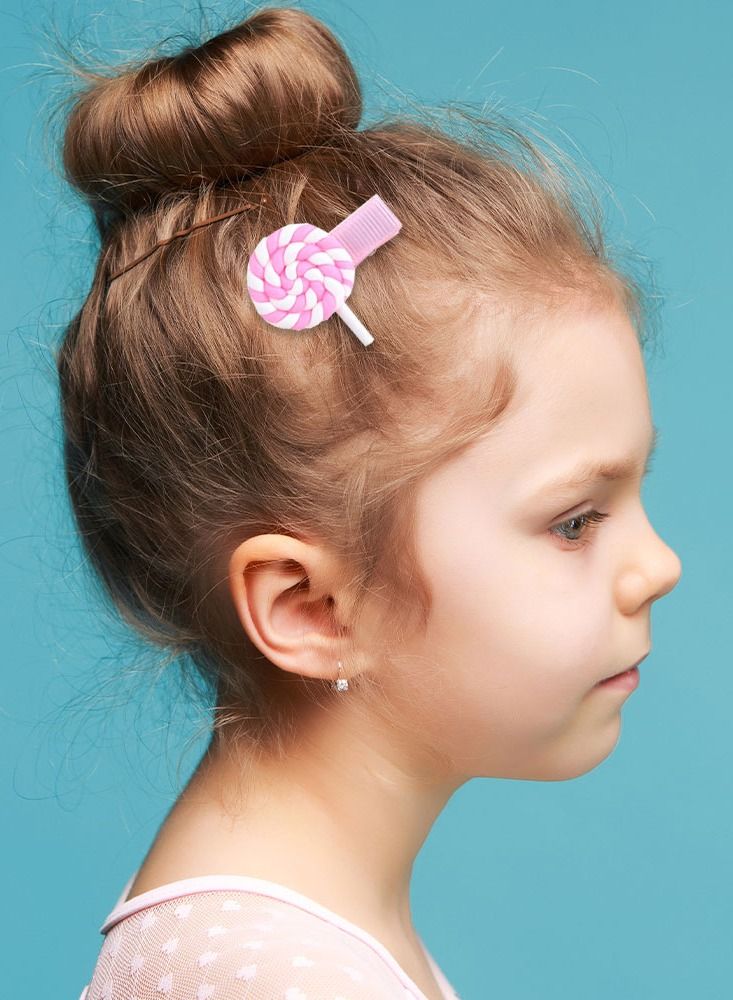 CATANES 5 Packs For Hair Clips Lollipop Colourful Flatback Polymer Hair Clips - Image 3