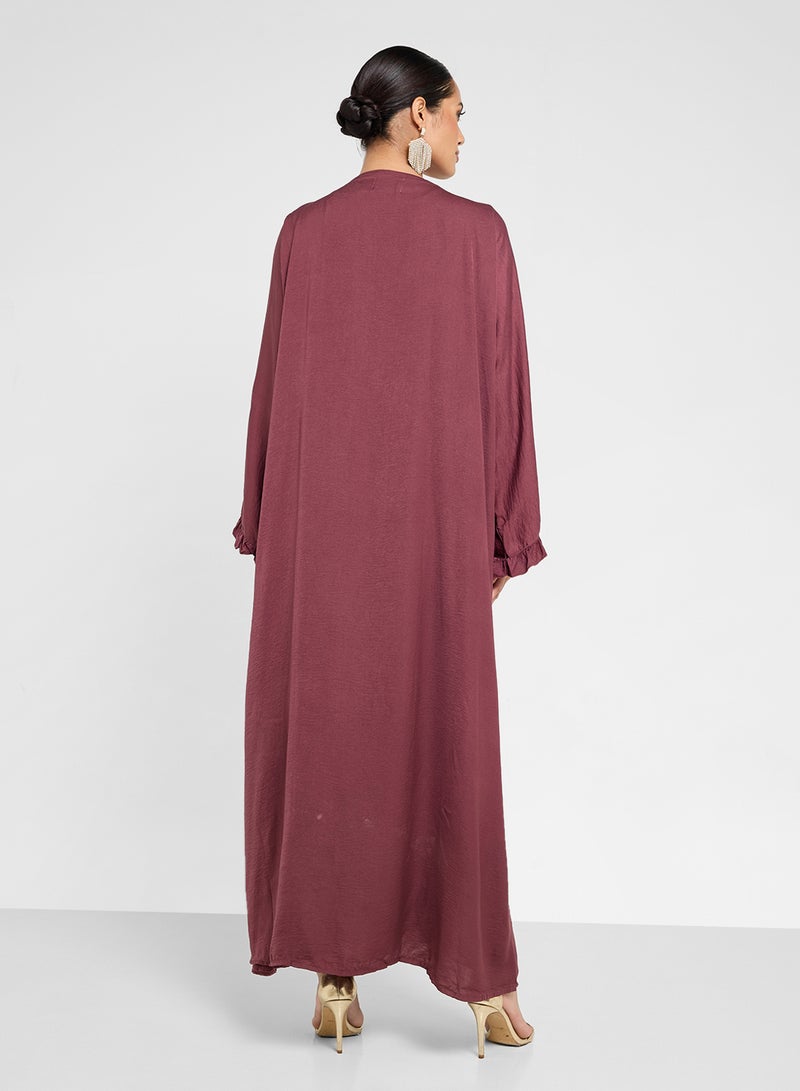 hayas closet Ruffle Detailed Flared Sleeve Abaya  - Image 2