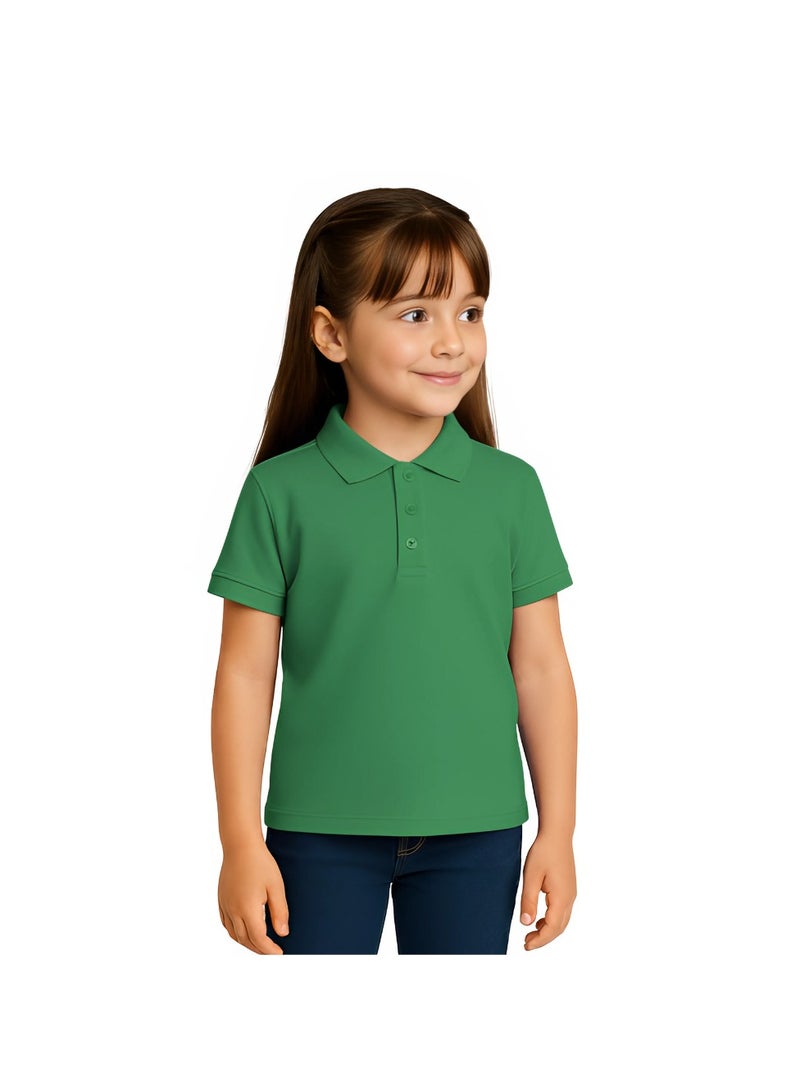 PRINTSHOP4ME Girls Kids Polo T-Shirt 230 GSM Pure Cotton Basic Colors - Image 2