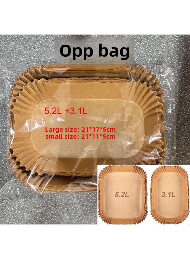 The Air Fryer Special Paper 5l Special Paper For Rectangular Air Fryer Paper Double Pot 10.4L 5.2L-Specifications:5.2l 50 Sheets + 3.1l 50 Sheets Opp Bag - Image 1