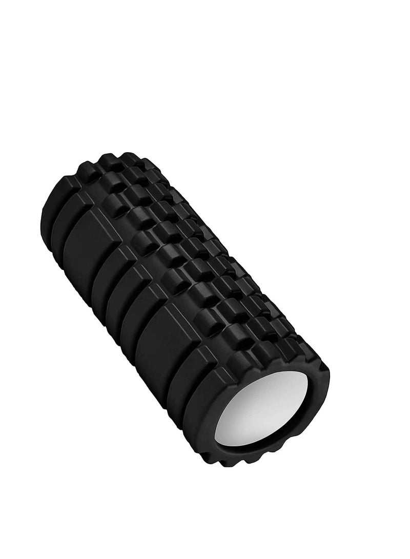 WENBO Yoga Foam Roller Self Massage Exercise, Back, Leg, Body Starching Physical Therapy (33cm L) (Black) - Image 1