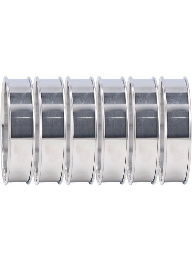 S-TOP English Muffin Rings, Baking Rings Volume Easy Demoulding DIY Stainless Steel English Muffin Rings, 6 PCS Crumpet Rings, Rings Double Rings Round Cake Rings for Baking - Image 1