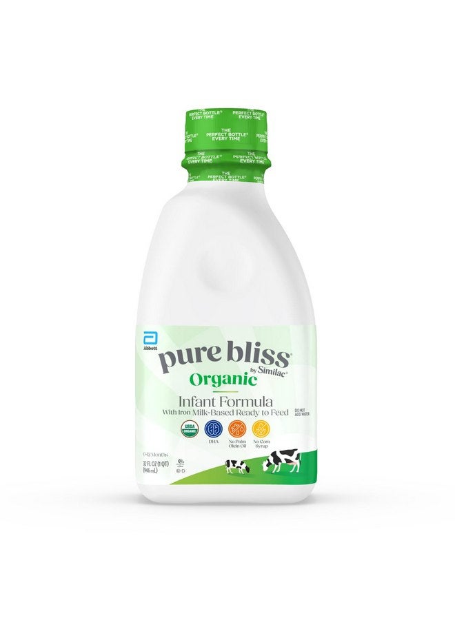 سيميلاك تركيبة Pure Bliss من Similac Organic* للرضع، سهلة الهضم، معتمدة من وزارة الزراعة الأمريكية كمنتج عضوي، جاهزة للتغذية، زجاجة سعة 32 أونصة سائلة  - Image 1