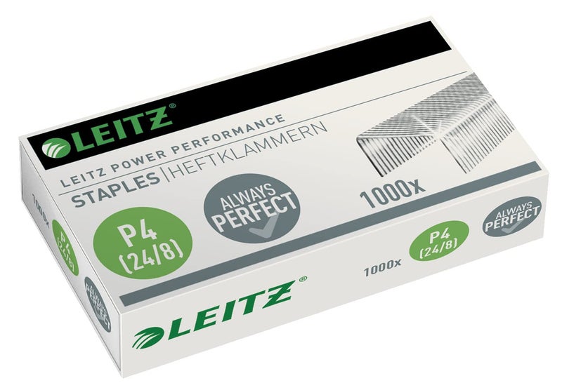 LEITZ Staples Zinc-Plated, 24/8mm, 1000pc, stainless steel - Image 1