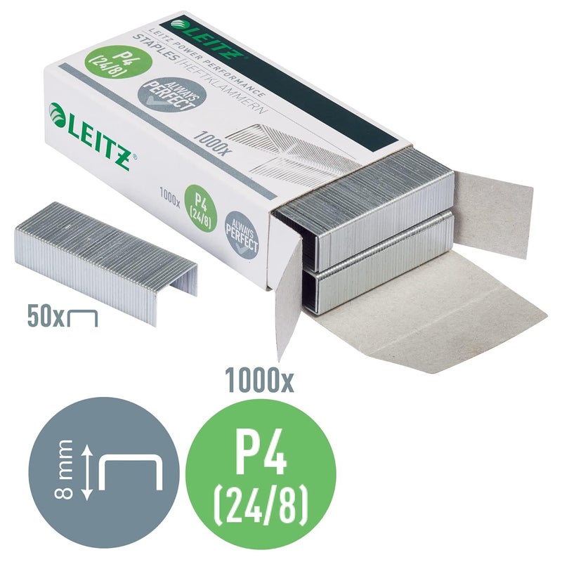 LEITZ Staples Zinc-Plated, 24/8mm, 1000pc, stainless steel - Image 3