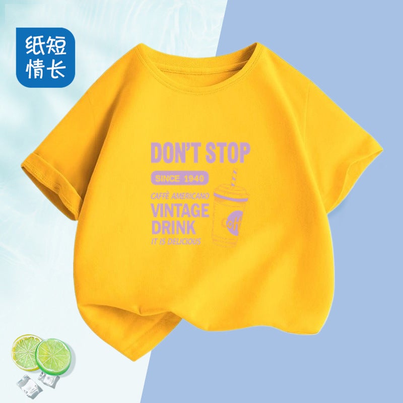 2223# Boys And Girls Short-Sleeved T-Shirt Large And Medium-Sized Children'S Western Style Cotton Children'S Comfortable Breathable T-Shirt Top - Image 4