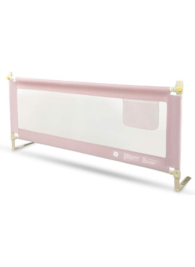 Railway/Portable Folding Bed Guard for Children and Children Safety Dlight Height Adjustable with Bed Rails Anti-Canvas Fence - Choice of Colour/Size (Colour: Pink 