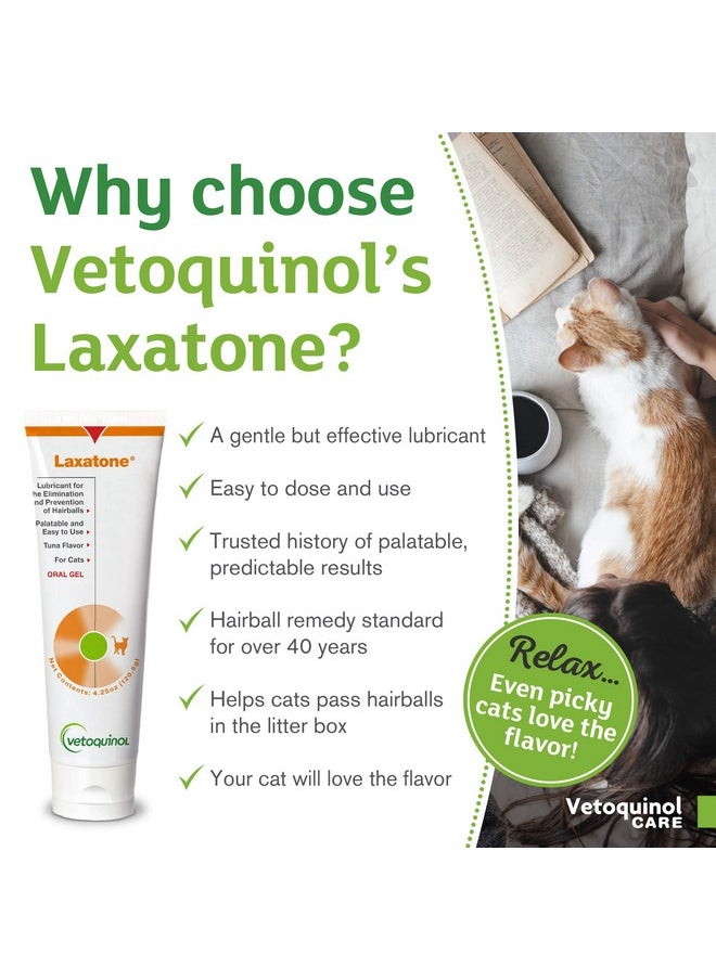 Vetoquinol Laxatone: Oral Hairball Lubricant Gel For Cats  TunaFlavored, 4.25Oz  - Image 5