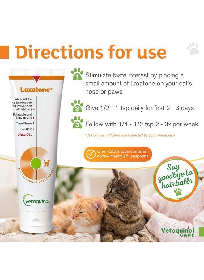Vetoquinol Laxatone: Oral Hairball Lubricant Gel For Cats  TunaFlavored, 4.25Oz  - Image 4