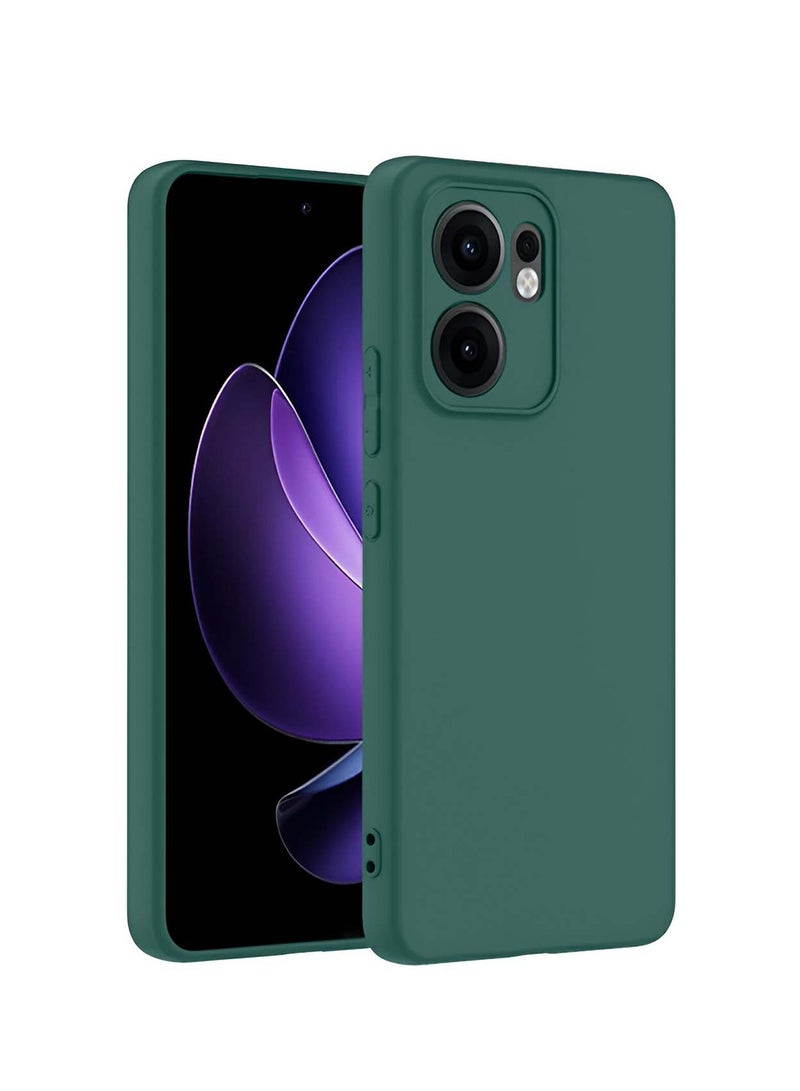 Wtech Oppo Reno13 F 4G/5G 2025 Premium Soft Liquid Silicone Case Cover - Dark Green - Image 1