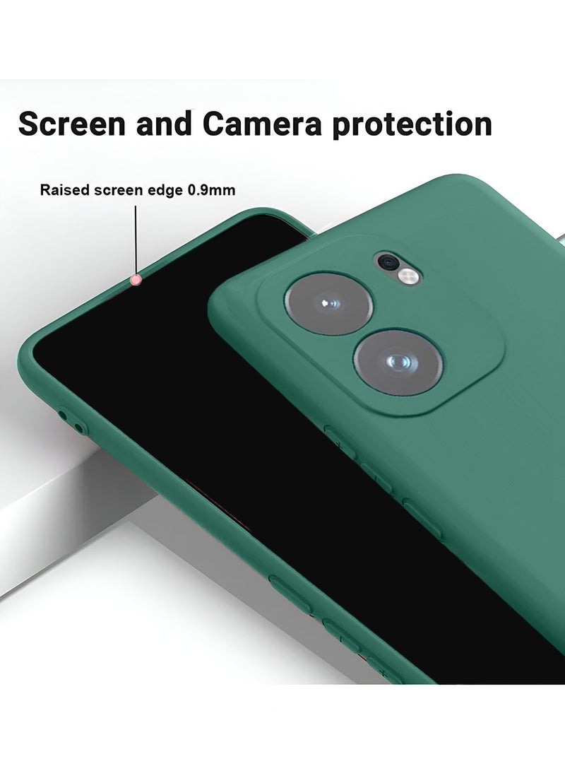 Wtech Oppo Reno13 F 4G/5G 2025 Premium Soft Liquid Silicone Case Cover - Dark Green - Image 3