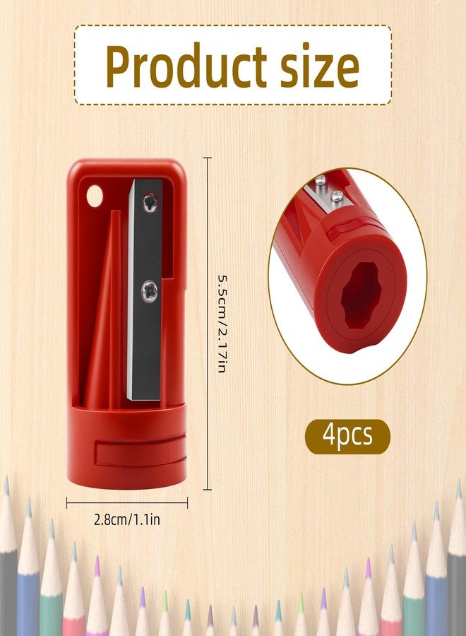 Notoke Carpenter Pencil Sharpener 4 Pack Manual Portable Woodworking Pencil Sharpeners Cutter Shaver Narrow Sharpening Tool for Woodworking Tool - Image 2