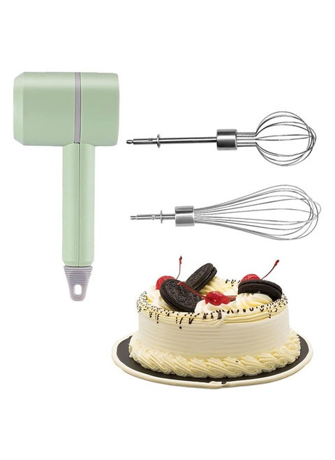 3 Speeds Electric Handheld Mixer, USB Rechargeable Cordless Hand Mixer Egg Beater with 2 Whisks for Whipping or Mixing Eggs, Butter, Cream, Green