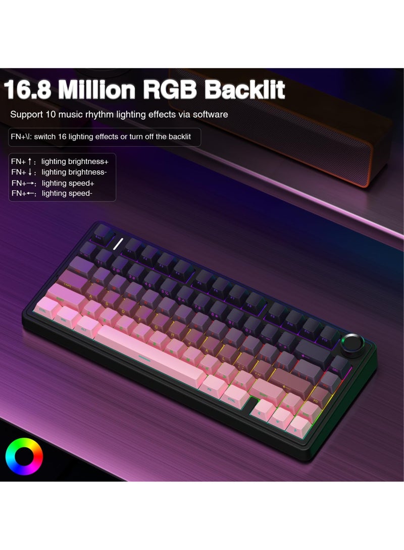 AULA F75 Wireless Mechanical Keyboard Switches RGB Backlit Gaming Keyboard  - Image 2