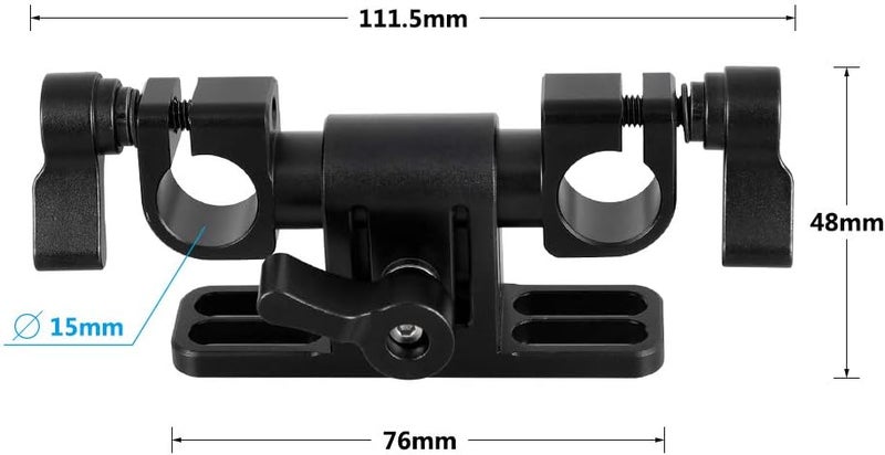CAMVATE 360° Swivel Adjustable 15mm Dual Rod Clamp for Camera Shoulder Rig - 2192 - Image 2