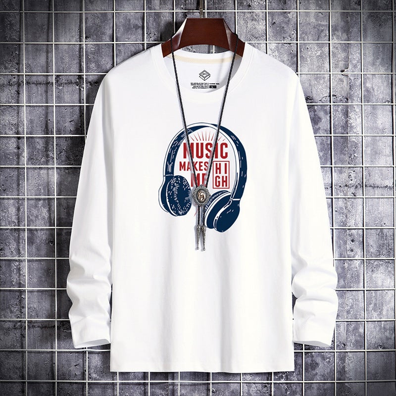 Men'S Long-Sleeved T-Shirt Teenagers Printed Large Size Base Shirt Men'S Round Neck Slim Fit T-Shirt Trendy Long-Sleeved Top Clothes - Image 3