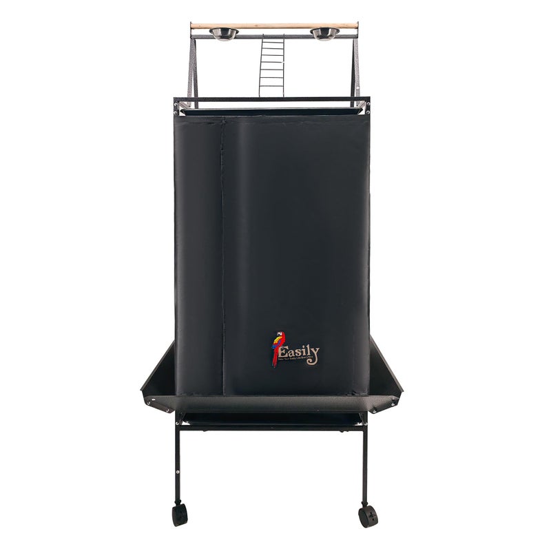 غطاء قفص الطيور الكبير بسهولة مع قمة اللعب غطاء قفص الطيور ليلة سعيدة باللون الأسود 68