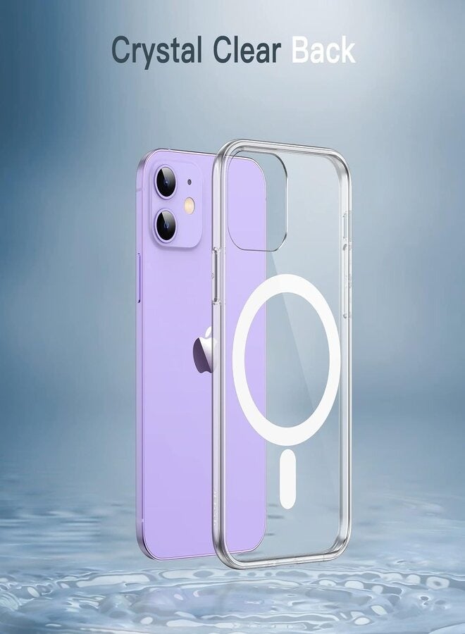 حافظة مغناطيسية لهاتف iPhone 12/12 Pro، مقاس 6.1 بوصة، متوافقة مع الشحن اللاسلكي MagSafe، غطاء ممتص للصدمات مضاد للخدش (شفاف)، TPU - PC - Image 5