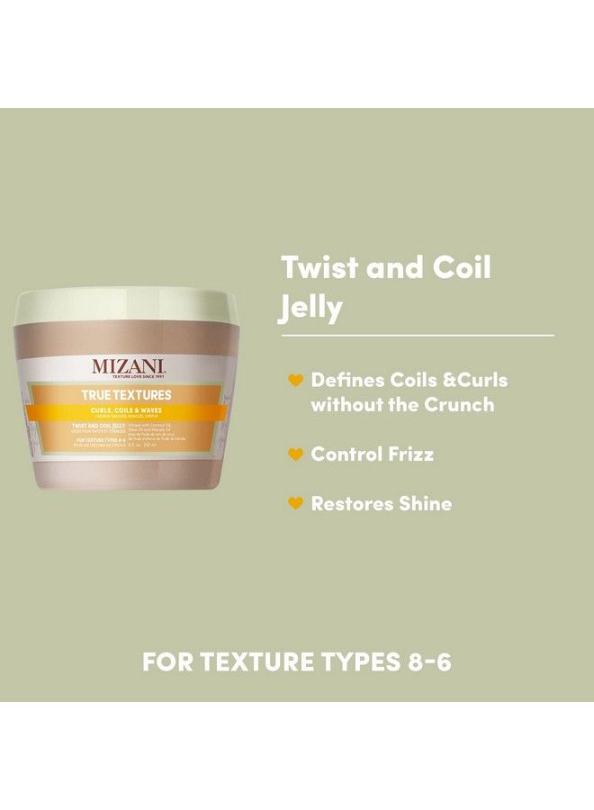 Mizani True Textures Twist And Coil Jelly | ملمس رائع | بزيت جوز الهند | خالٍ من البارابين والسيليكون | للشعر المجعد | 8 أونصة - Image 4