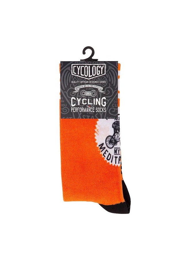 CyCology - MILES ARE MY MEDITATION CYCLING SOCKS - Image 1