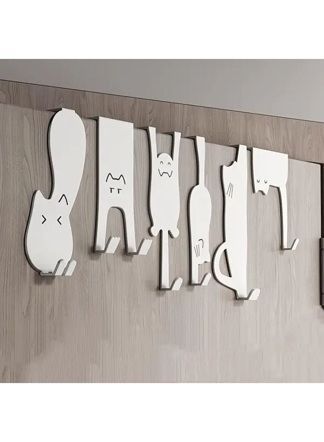 6pcs White Metal Door Hooks For 4 4cm Thick Doors Bathroom Bedroom Kitchen - Image 5