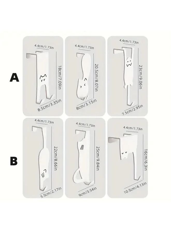 6pcs White Metal Door Hooks For 4 4cm Thick Doors Bathroom Bedroom Kitchen - Image 4