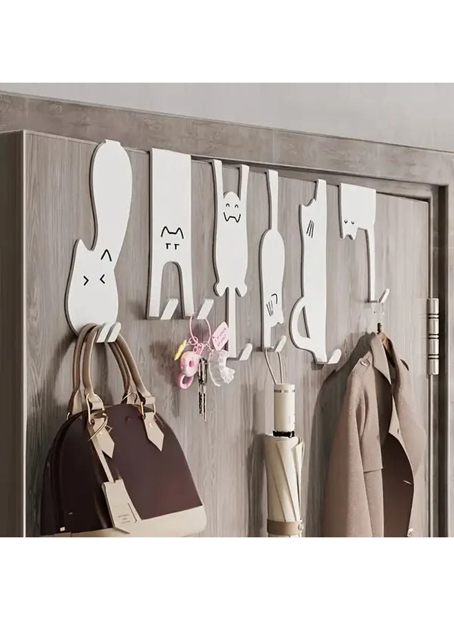 6pcs White Metal Door Hooks For 4 4cm Thick Doors Bathroom Bedroom Kitchen - Image 2