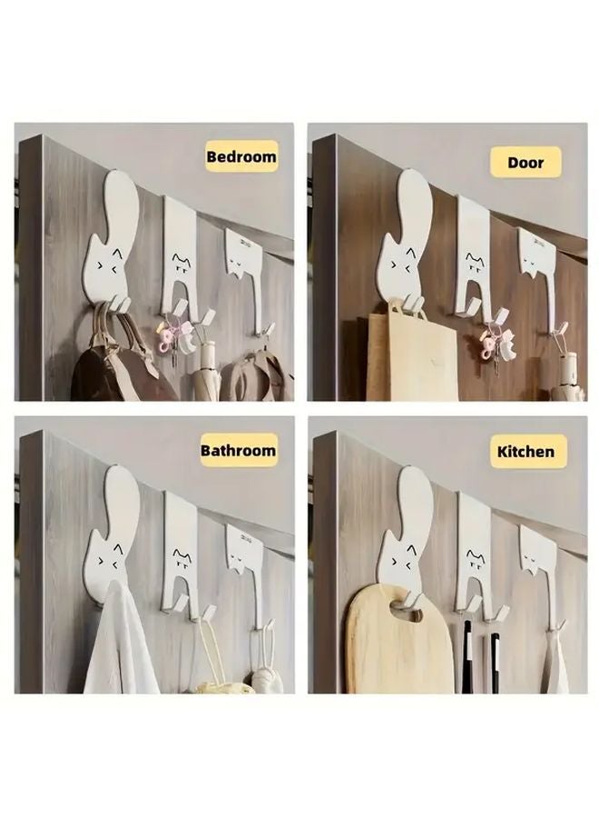 6pcs White Metal Door Hooks For 4 4cm Thick Doors Bathroom Bedroom Kitchen - Image 3