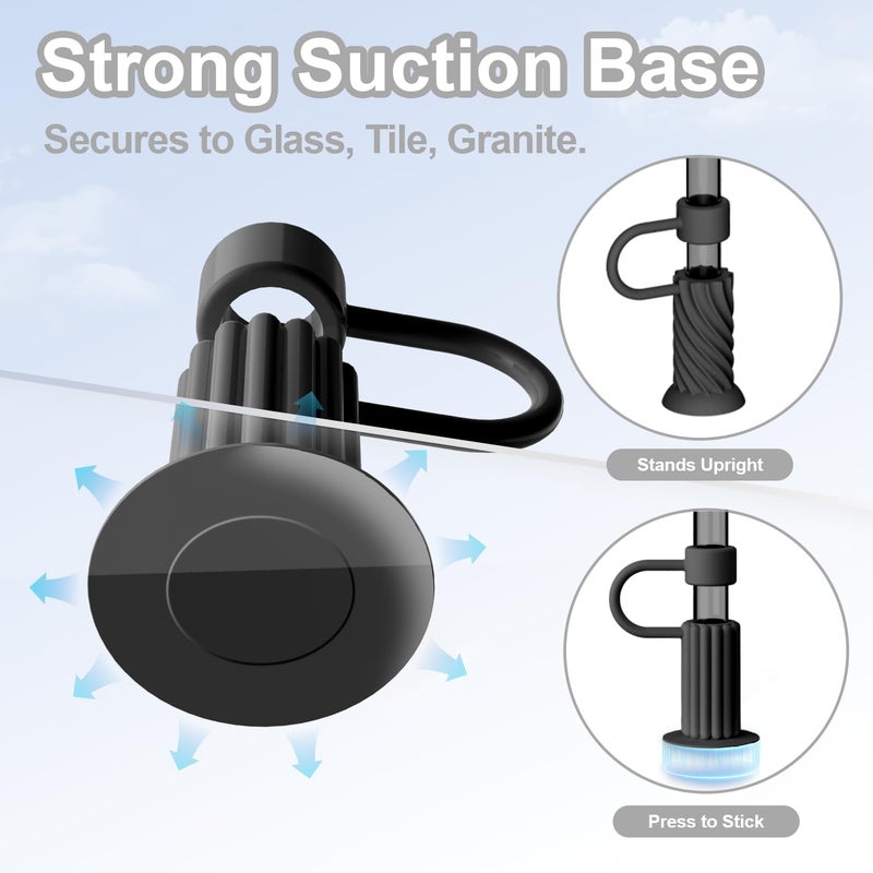 YOTIME Silicone Straw Covers Cap, 6 Pcs Reusable 0.39in/10mm Suction Cup Straw Toppers for Stanley Cup 40 30 oz, Black - Image 4