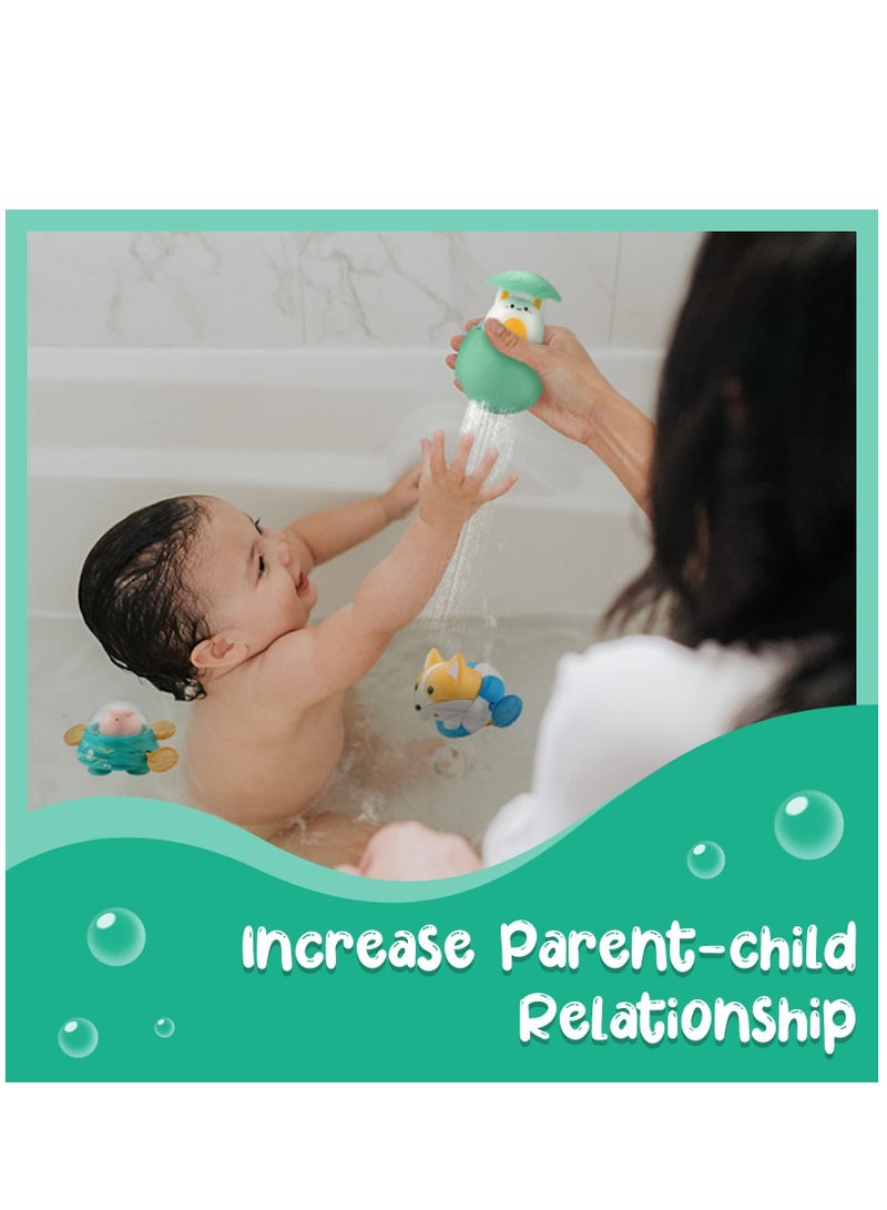 واي آند دي 3 Pack Baby Bath Toys Floating Wind Up Spray Bathing Tub Fountain for Toddlers 1-3 Shower and Pool Time Bathtub Sprinkle Toy Kids Children - Image 4