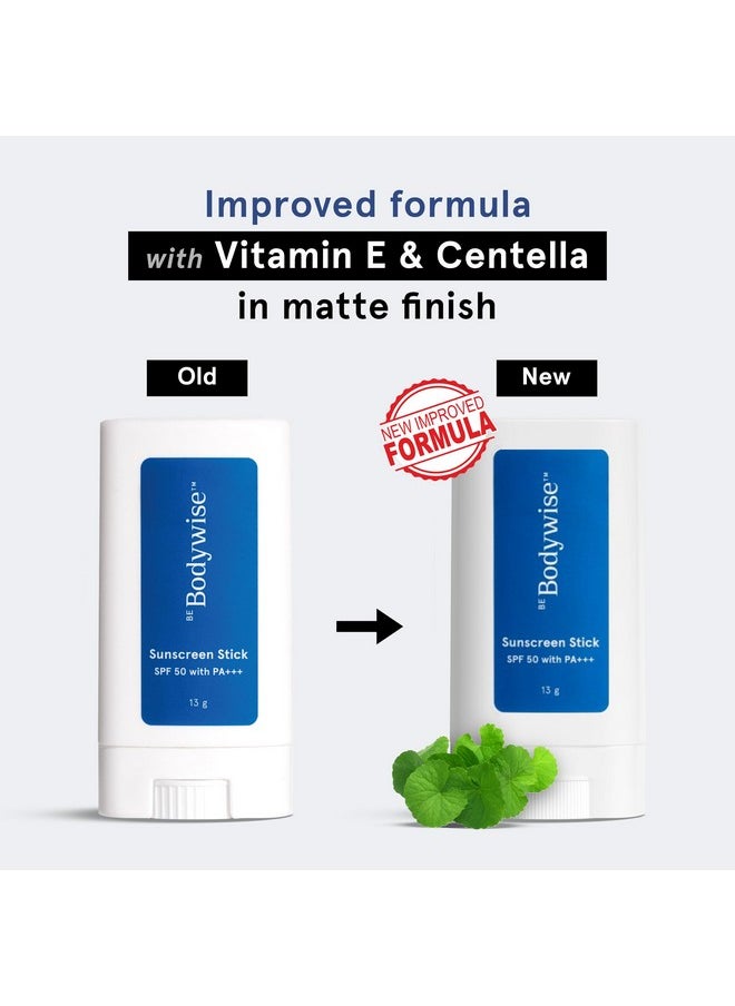 Be Bodywise Be Bodywise Sunscreen Stick SPF 50 with PA+++ (13 g) for Face & Body | With Vit E, Centella | Broad-Spectrum Protection, Matte Finished , Water Resistant & Makeup friendly | Suitable for All Skin Types| For Face & Body  - Image 2