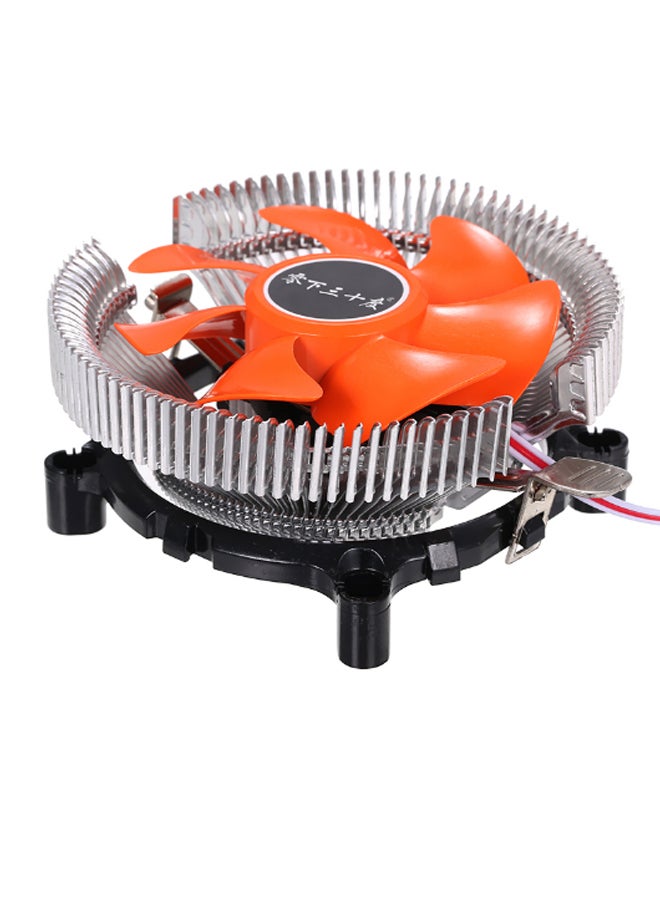 Loquat Quiet Heatsink Radiator CPU Cooling Fan Orange/Silver  - Image 2