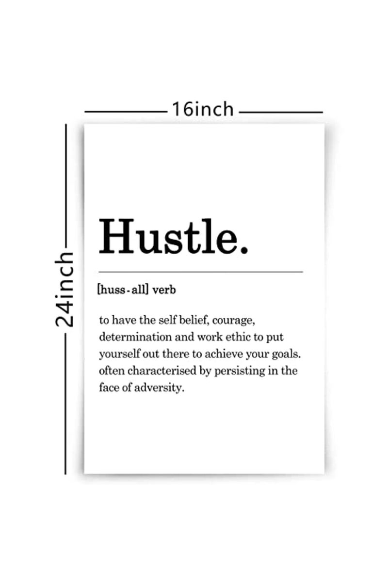 Pttkktbm Inspirational Quotes Canvas Wall Art Black and White Quote Posters Hustle Success Mindset Definition Wall Art Positive Prints Motivational Office Pictures for Living Room Decor 16x24inchx3 (No Frame) - Image 5