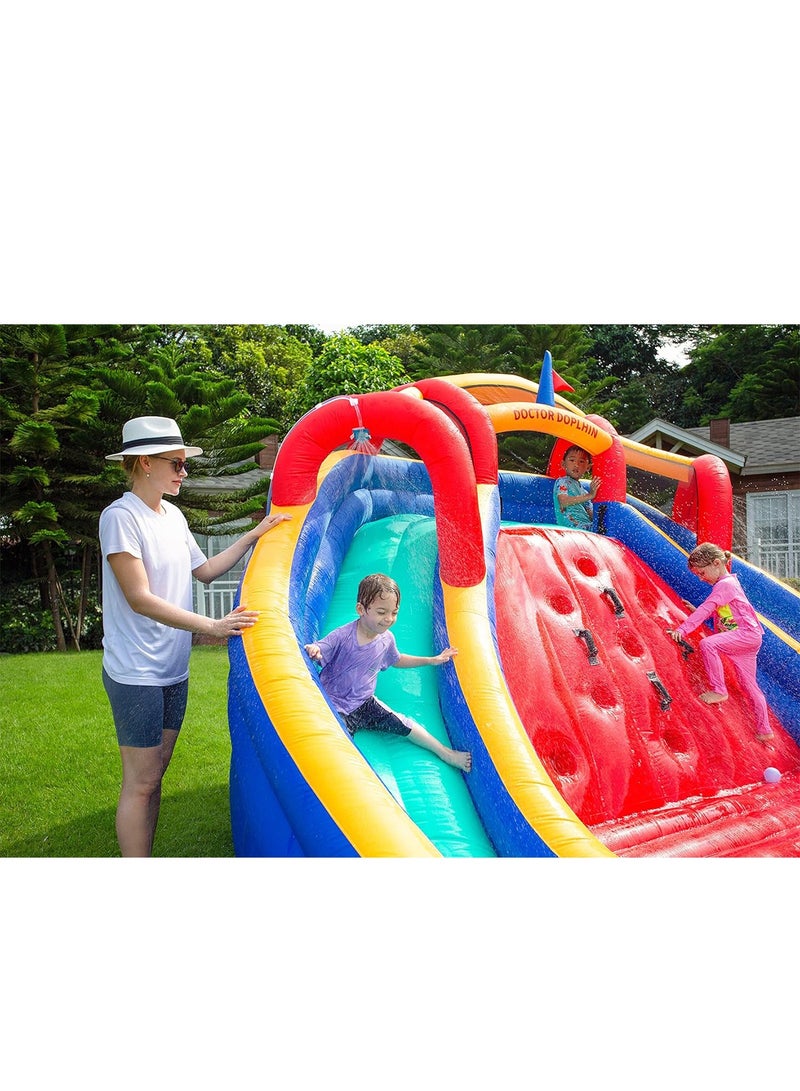 Inflatable Twin Water Slide for Kids Outdoor Double Splash Kids Water Slide Twin Slide with climbing  - Image 2