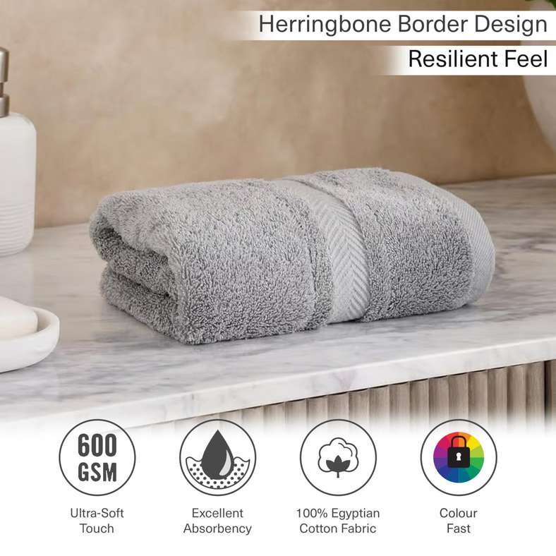 Pan Home Luxury Cotton Hand Towel 50x90cm - Grey Dove - Image 5
