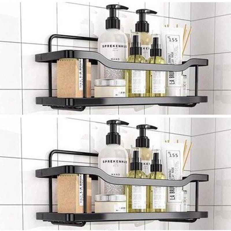 Clay Plus Pack of 1 Wall Mounted Self-Adhesive Bathroom Shelf/Kitchen Rack & Holder/Soap Holder/Storage Organizer Rack - Bathroom Accessories (Material- Metal Powder Coated Finish) - Image 1