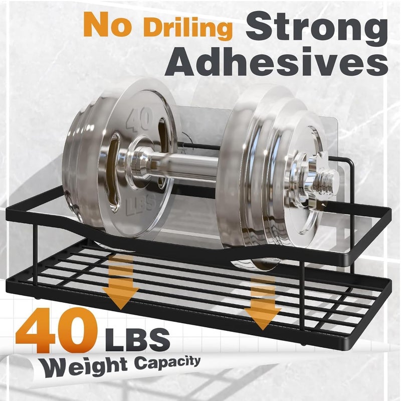 Clay Plus Pack of 1 Wall Mounted Self-Adhesive Bathroom Shelf/Kitchen Rack & Holder/Soap Holder/Storage Organizer Rack - Bathroom Accessories (Material- Metal Powder Coated Finish) - Image 4