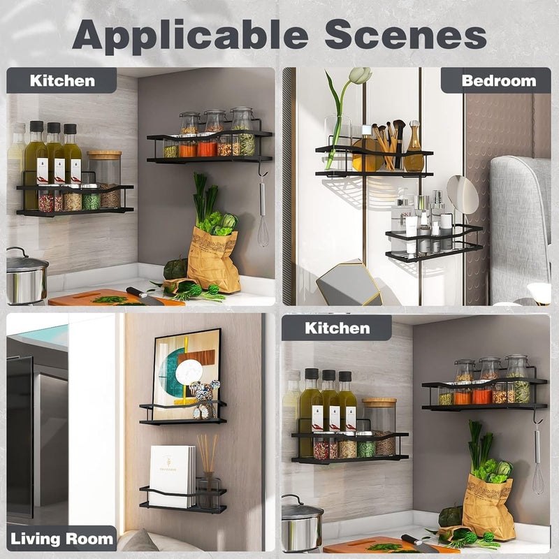 Clay Plus Pack of 1 Wall Mounted Self-Adhesive Bathroom Shelf/Kitchen Rack & Holder/Soap Holder/Storage Organizer Rack - Bathroom Accessories (Material- Metal Powder Coated Finish) - Image 2