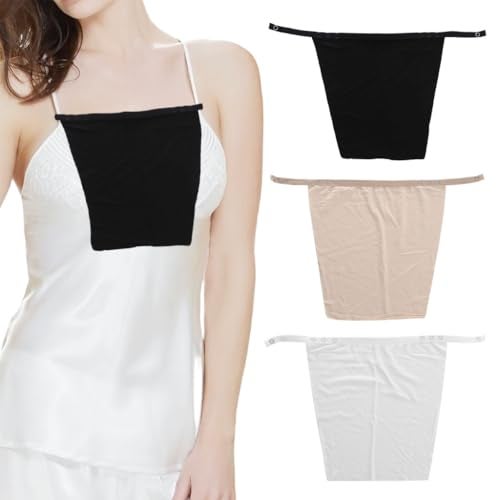 MAYCREATE® 3Pcs Clip On Camisole for Women,Deep Neck Cover Up Inner Wear for Women Combo,Cleavage Cover Innerwear Without Lace Stretchy Bra Modesty Inserts Low-Cut Tops or Dresses Beige - Image 1
