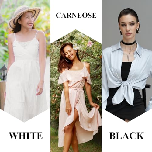 MAYCREATE® 3Pcs Clip On Camisole for Women,Deep Neck Cover Up Inner Wear for Women Combo,Cleavage Cover Innerwear Without Lace Stretchy Bra Modesty Inserts Low-Cut Tops or Dresses Beige - Image 4