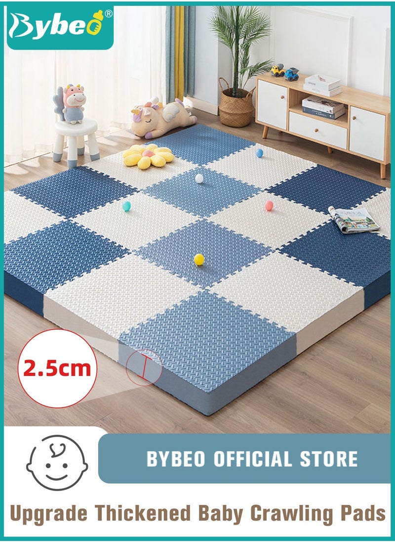 Bybeo 9PCS Baby Play Mat, Composable Babies Playing Pen Tummy Time Playmat & Crawling Mats, Upgraded Thickened Floor Soft EVA Mat for Infants, Babies,Toddlers, Indoor Outdoor Use,  60*60cm, 25mm  - Image 1