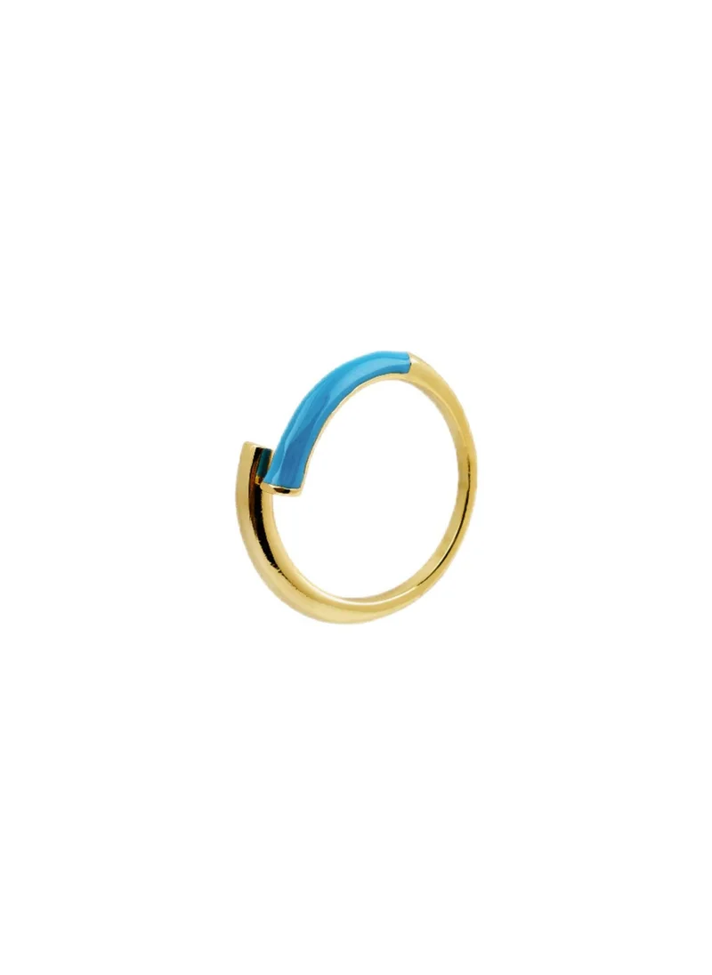 AMIE Dubai Blue Open ring w/enamel aquamarine for Women | Best Price UAE