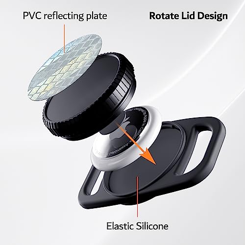 PZOZ Waterproof Case Dog Collar Holder (2 Pack) for Apple AirTag, PVC Reflector Cover & Silicone Pet Collar Case Anti-Lost Air Tag Cover Holder for Cat Dog GPS Tracker (Reflective Black) - Image 4