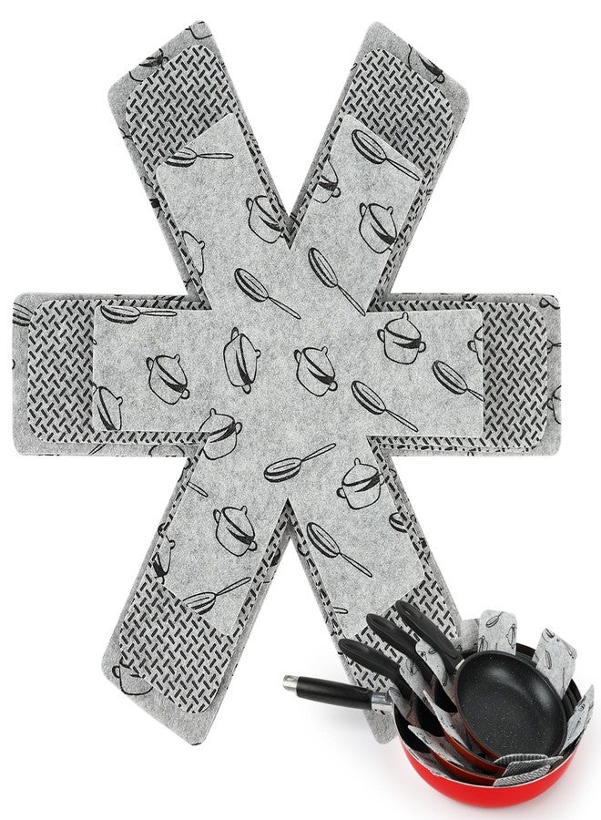 BYKITCHEN واقيات أواني الطبخ من BYKITCHEN، مجموعة من 9 قطع و3 أحجام، فواصل وأدراج من اللباد لتوفير المساحة، واقيات أواني للتكديس وحماية أدوات الطبخ الخاصة بك - Image 1